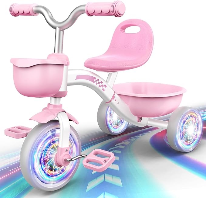 braxel laufrad dreirad ab 2 jahre, kinderfahrrad mit leuchtenden rädern, verstellbarer sitz bis 35 kg