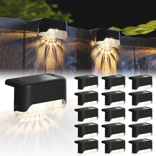 jackyled solarleuchten 16 stück ip65 wasserdicht für außen terrasse garten balkon stufen