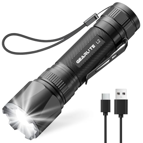 gearlite led taschenlampe aufladbar 2200 lumen wasserdicht taktisch für outdoor camping