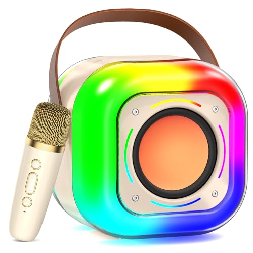 JYX karaoke lautsprecher mit kabellosen mikrofonen, soundsystem, led-leuchten