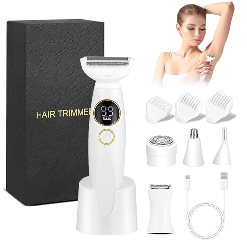 mineup damenrasierer elektrisch 5-in-1 intimrasierer für körper, achseln, bikini, augenbrauen