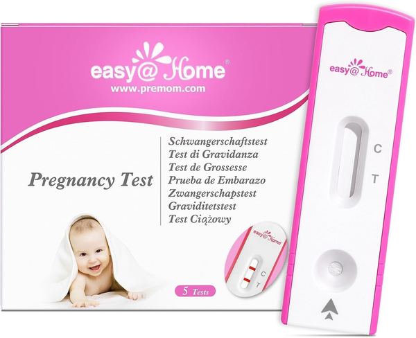 Easy@Home Schwangerschaftstest Frühtest 10 mIU/ml HCG-Test Kassette 5 Stück