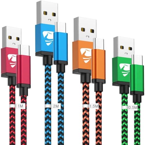 usb c kabel 4 stück 0.5m 1m 1.5m 2m schnellladekabel für samsung galaxy s20 s22 s23 5g iphone 15 16 pro max