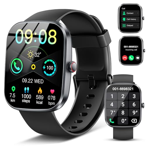 smartwatch für damen und herren, 1.91 zoll hd mit bluetooth anrufen, fitness tracker