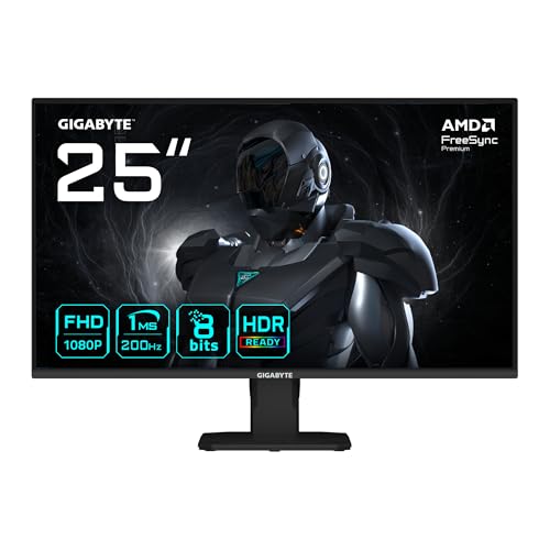 gigabyte gs25f2 25" gaming-monitor fhd 200hz ips 1ms hdr 10 120% sRGB lautsprecher