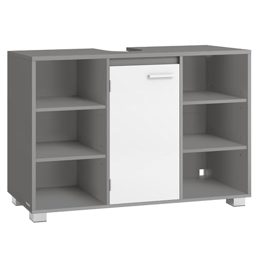 vasagle waschbeckenunterschrank badezimmerschrank 30x90x60cm taubengrau wolkenweiß