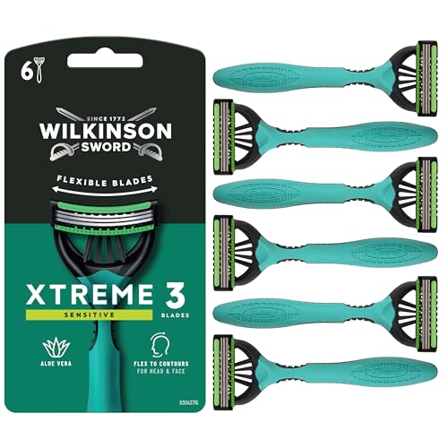 Wilkinson Sword Xtreme 3 Sensitive Einwegrasierer 6 Stück, 3 Klingen, Aloe Vera