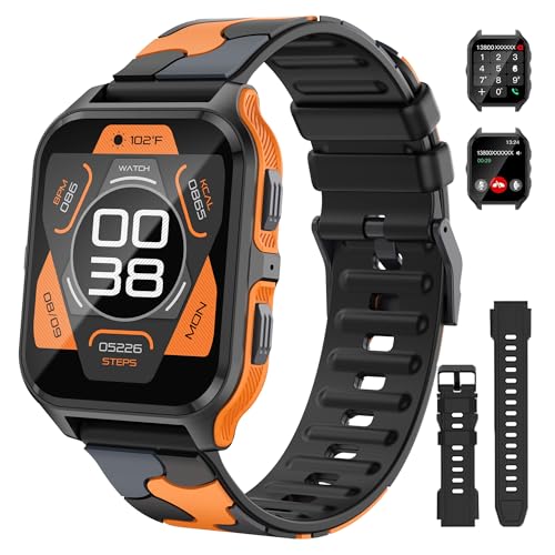 smartwatch mit telefonfunktion 1,83 zoll hd-display aktivitätstracker fitness tracker uhr blutdruckmessung 100+ sportmodi kompatibel mit android ios