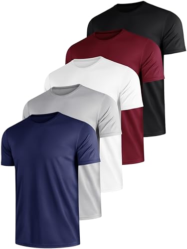 e-liinjoye herren t-shirt basic 5er pack polyester size m