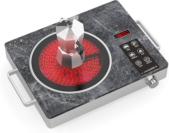Nardea 3500W Einzelkochfeld  Infrarot Keramikplatte, kompakte Bauweise, sicher