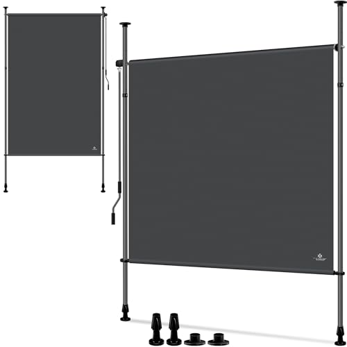kesser clemmmarkise 200x310cm ausziehbar blickdicht ohne bohren für balkon garten terrasse anthrazit