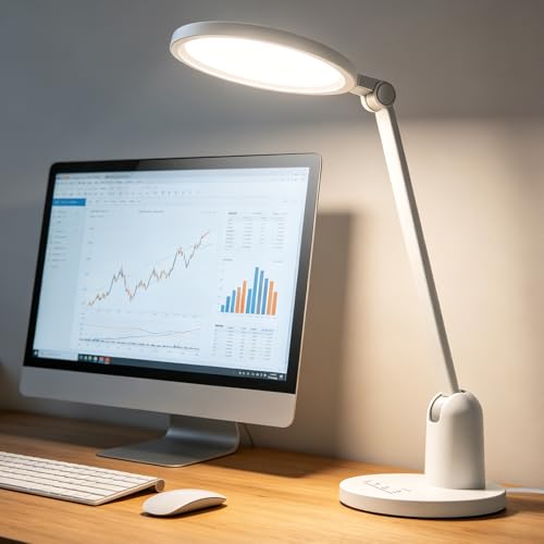 LED Schreibtischlampe Dimmbar 1000LM, 3 Farbmodi, Touch-Steuerung, Drehbar