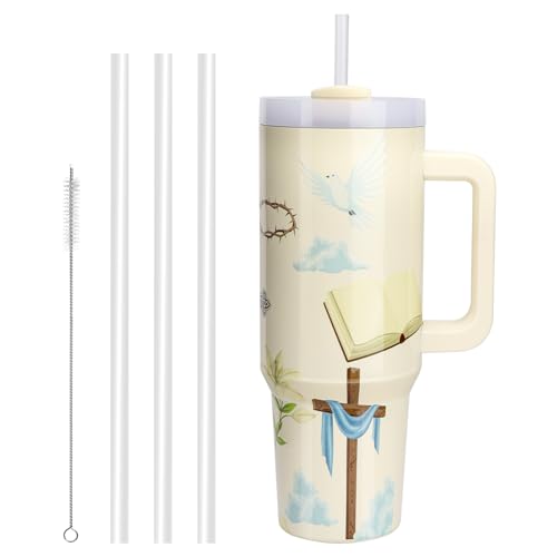 thermobecher 40oz aus edelstahl von wallfid, vakuum-isoliert mit deckel und strohhalmen