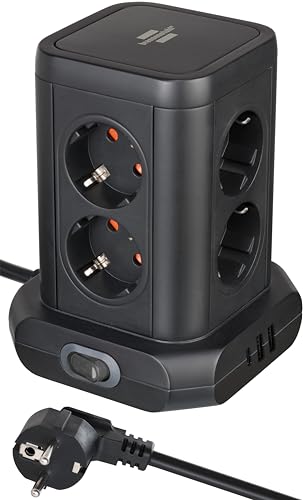 brennenstuhl steckdosenturm 8-fach mit usb a und usb c, 2m kabel