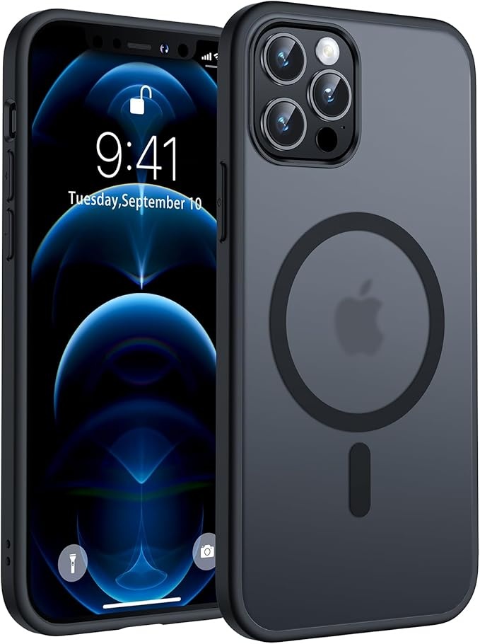 iPhone 12 Pro Hülle, MagSafe, Stoßfest, Kratzfest, Matt, Schwarz