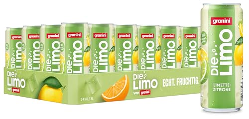 granini Limo Limette-Zitrone 24 x 0,33L Dose, natürlich erfrischend, fruchtig