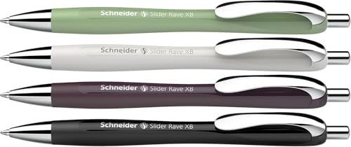 Schneider 132684 Slider Rave XB Kugelschreiber, 4 Stück, Weiches Schreiben