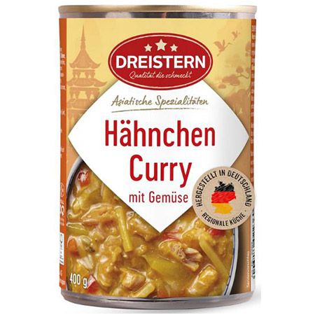 🍛 Dreistern Hähnchencurry Gemüse & Sauce, 400g ab 2,84€ (statt 4€)