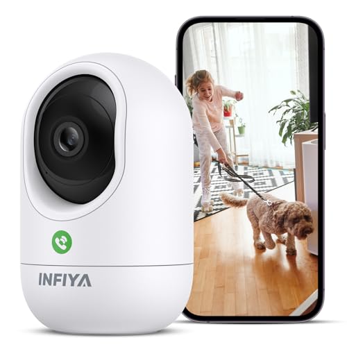 INFIYA 2K Überwachungskamera Innen, WLAN Indoor-Kamera, Babyphone, Nachtsicht, Bewegungserkennung