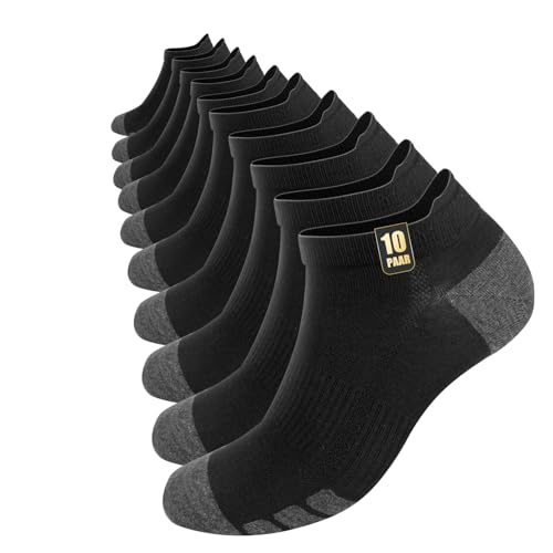 chic defend sneaker socken herren 10 paar atmungsaktive baumwolle kurz schwarz weiß grau 39-42