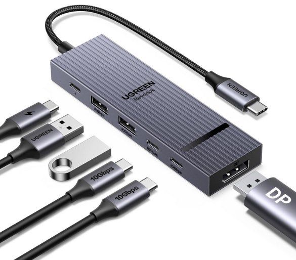 ugreen revodok displayport usb c hub 10gbps für 19,99 euro statt 26 euro