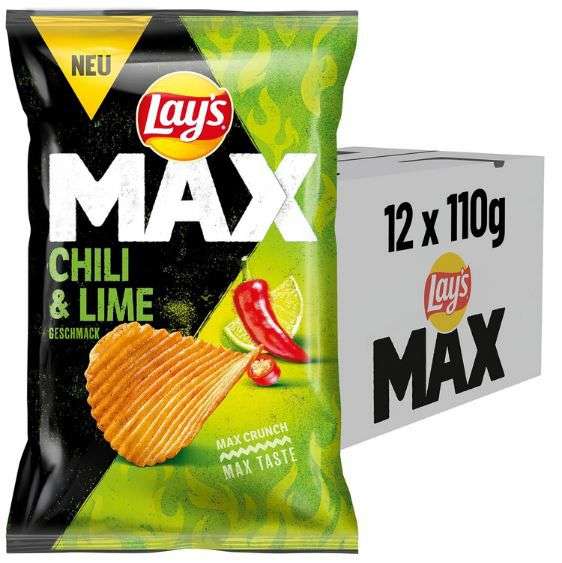 Produktbild: Lay's Max Chili & Lime Kartoffelchips 12er Pack für 17,49