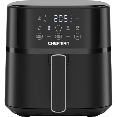 Chefman 5,7L Heißluftfritteuse mit Hi-Fry Technologie und 4 Voreinstellungen