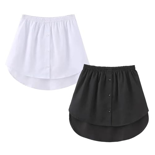 mini underskirt für frauen 2 stück schwarz weiß a-linien-rock mit knöpfen gr. s/m/l
