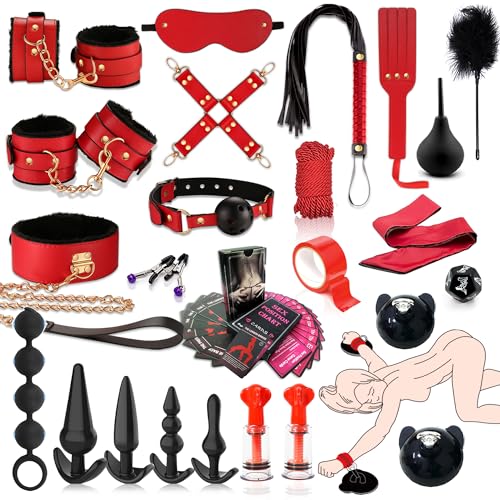 Produktbild: sex bondage fesseln set 28pcs bdsm spielzeug für paare mit handschellen und anal toys