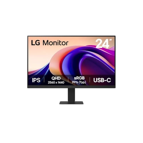 24" qhd monitor lg 24u631a-b, ips, 100 hz, hdr10, usb-c, hdmi 2.0, neigbar