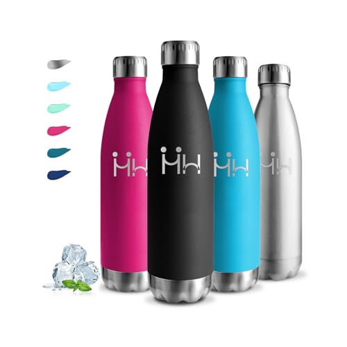 edelstahl trinkflasche 0,75 liter auslaufsicher bpa-frei doppelwandig schwarz