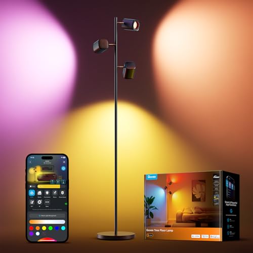 Produktbild: govee led stehlampe 3-flammig dimmbar mit fernbedienung und bewegungssensor