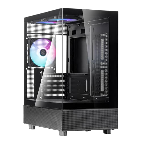 SilverStone Lucid 04 ARGB Micro-ATX Gehäuse, 270 Sichtfeld, GPU bis 350 mm, USB-C