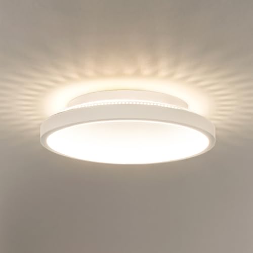 kuwork led deckenlampe rund 18w 4000k eisen leuchte für flur balkon küche badezimmer weiß 20cm