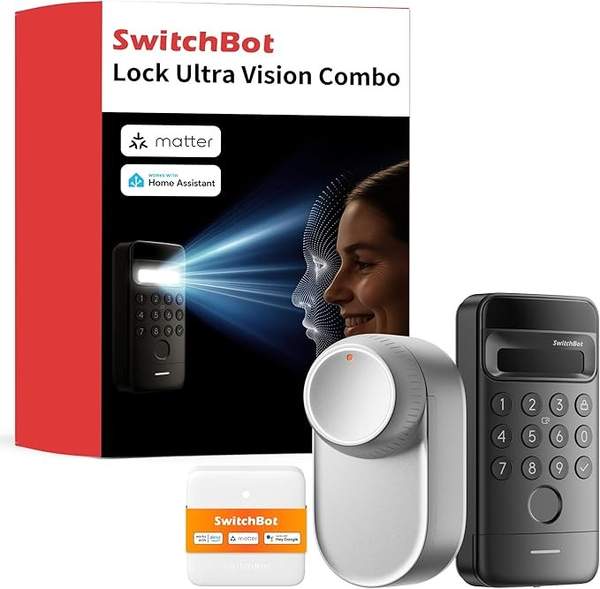 SwitchBot Smart Lock Ultra mit Keypad - 3D-Gesichtserkennung, Fingerabdruck, Matter