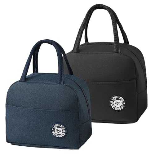 oyiwonmi kühlbox mini 2er pack faltbare isolierte lunchtasche 6 liter schwarz navy