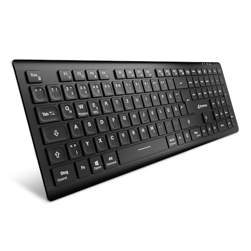 Sharkoon K30W Drahtlose QWERTZ Tastatur, Schwarz