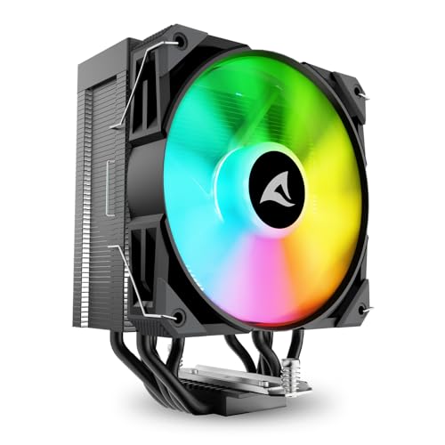 sharkoon a50 rgb luftkühler, 5 heatpipes, 230w tdp, am4/5, lga 1851/1700