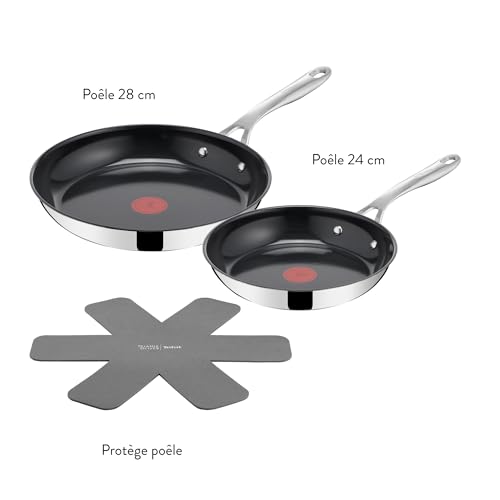 tefal pfannen 2er set 24/28 cm keramikoberfläche thermo signal, jamie oliver