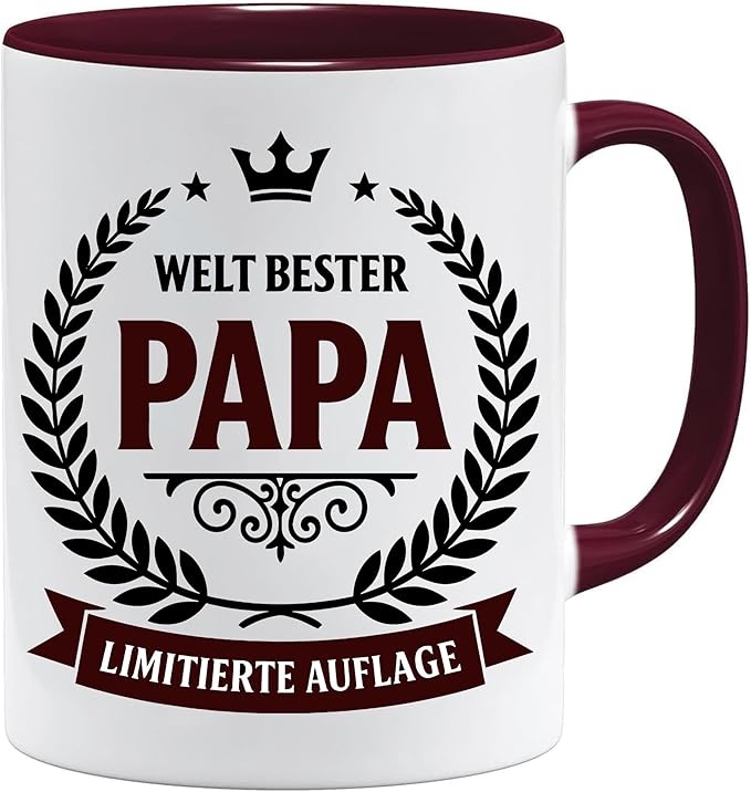 Produktbild: Jungle Mug Vatertagstasse | Weltbester Vater Tasse mit Kranz-Design | Geschenk für Männer