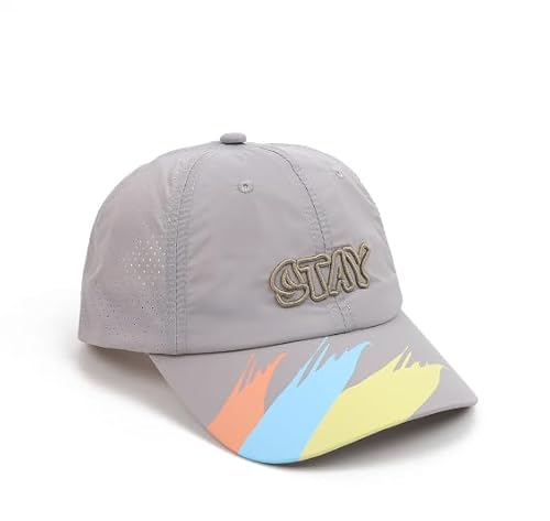 JIAHG Kinder Baseball Cap Schnelltrocknend Einstellbar Sommerhut Grau