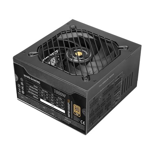 Mars Gaming Netzteil 1000W MPB1000PSI, ATX 3.1, PCIe 5.1, 80+ Gold, Voll-Modular