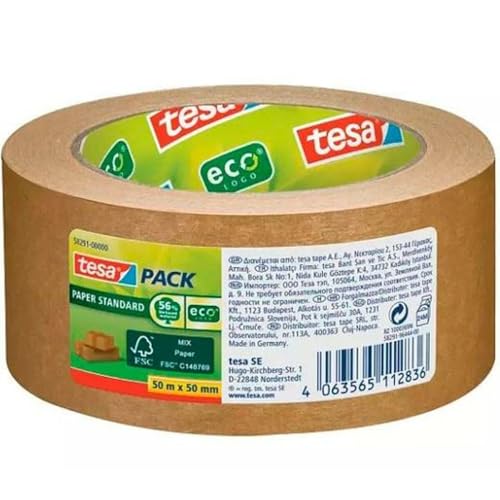 tesa Papier-Klebeband braun, 6 Rollen, 50mm x 25m
