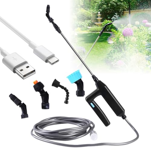 Produktbild: akku drucksprüher elektrisch - unkrautspritze mit 3 sprühgeschwindigkeiten und teleskop-düse