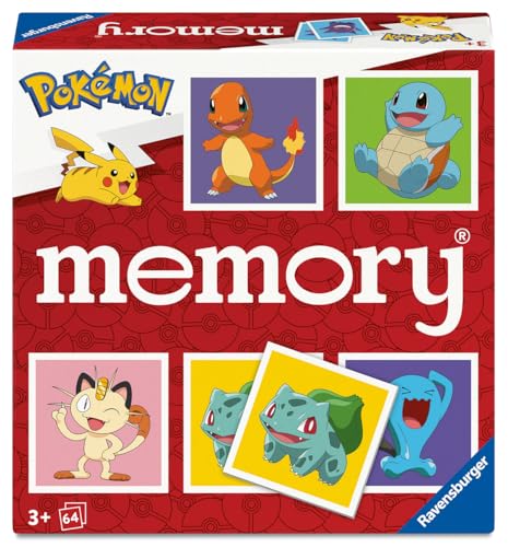 Ravensburger Memory Pokmon, 32 Kartenpaare, für 2-8 Spieler ab 3 Jahren