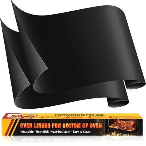 backofenmatte hitzebeständig 43x64cm 2 stück antihaft teflon wiederverwendbar schwarz