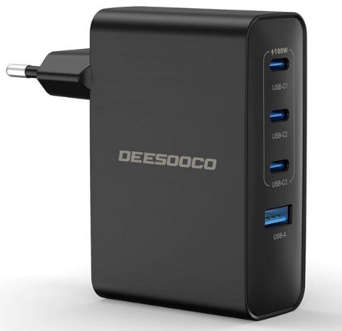 100W ladegerät deesoo mit 3 usb-c ports und usb port für 17,49
