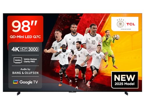 tcl 98q7c qled mini led fernseher 98", 4k hdr, dolby vision, google tv, 144hz