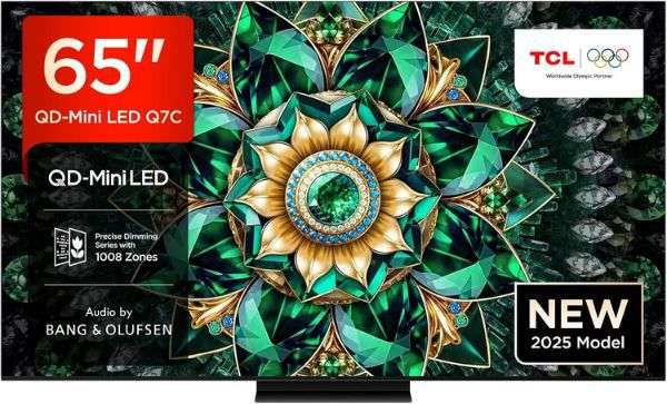 tcl 65q7c 65 zoll qd-mini led 4k hdr tv mit b&o soundsystem für 899 euro