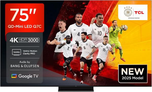 tcl 75q7c 75 4k qled mini led smart tv 144hz für 1.049 statt 1.299